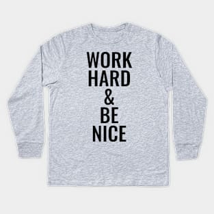 Michael Franti - Work Hard & Be Nice (Black) Kids Long Sleeve T-Shirt